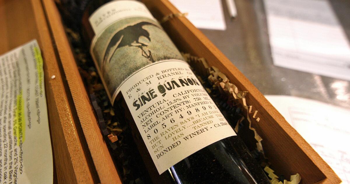 Rare auction of Sine Qua Non wines - Los Angeles Times